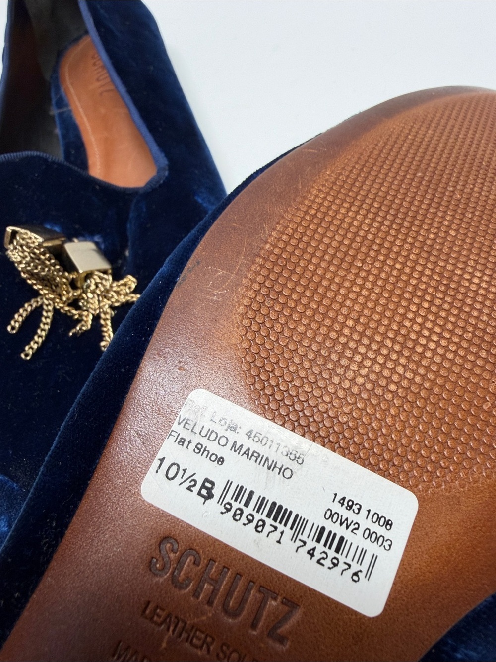 Schutz Loafers Slip On Smoking Velvet Velour Shoes Tassel Royal Blue Size 10.5 - Picture 7 of 8
